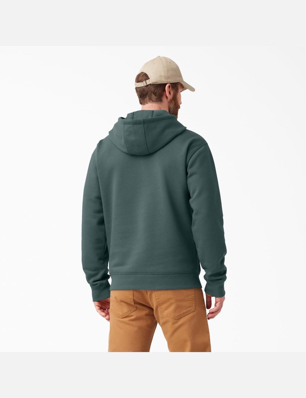 Sweat À Capuche Dickies D'eau Repellent Logo Sleeve Vert | 835RVFDUE