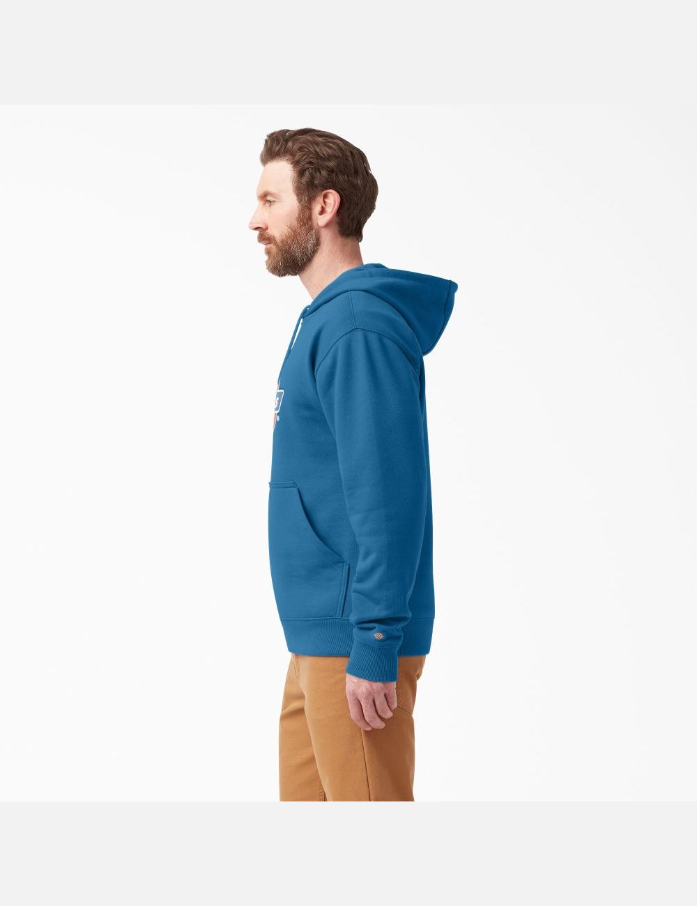 Sweat À Capuche Dickies D'eau Repellent Tri-Color Logo Bleu | 905SWZHRV