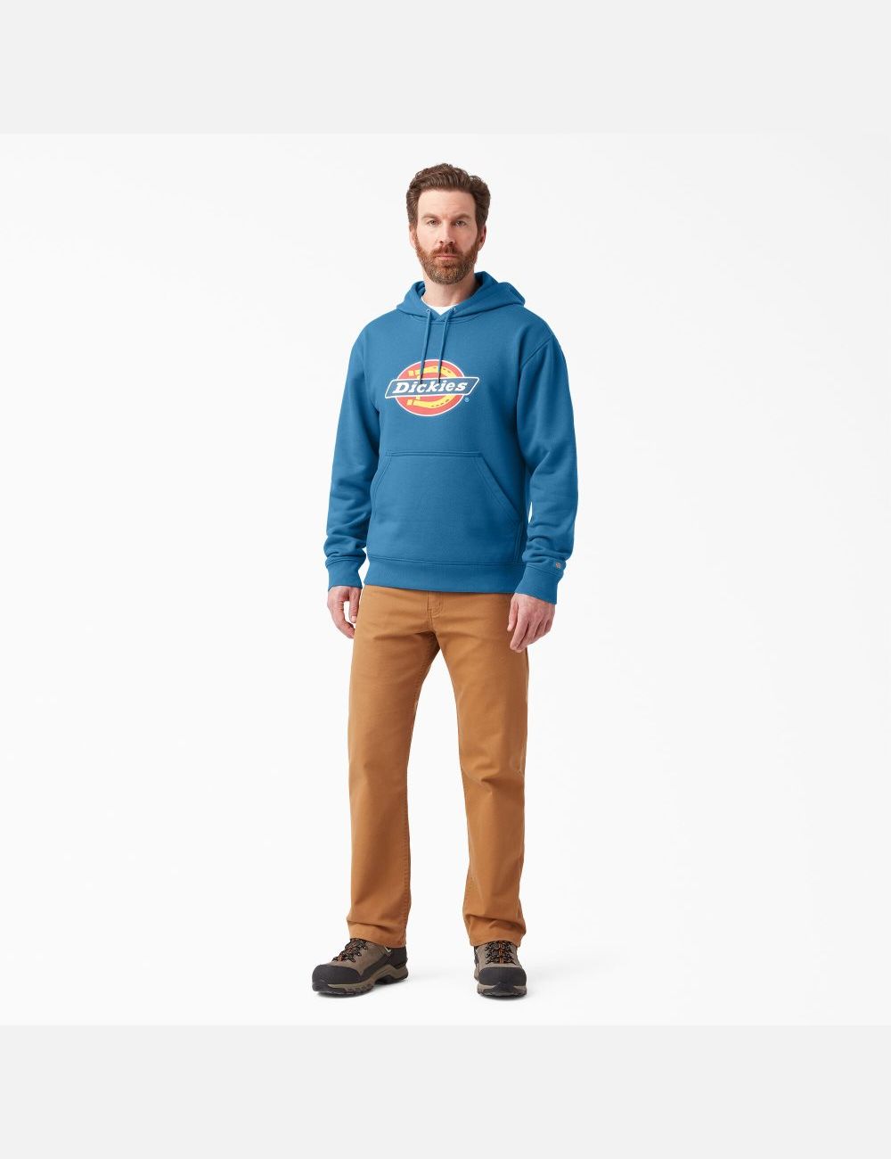 Sweat À Capuche Dickies D'eau Repellent Tri-Color Logo Bleu | 905SWZHRV