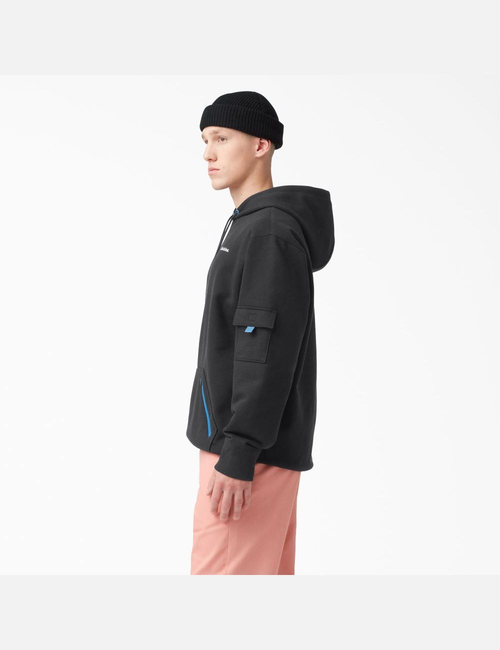 Sweat À Capuche Dickies Fleece Cargo Noir | 507RGFDTE