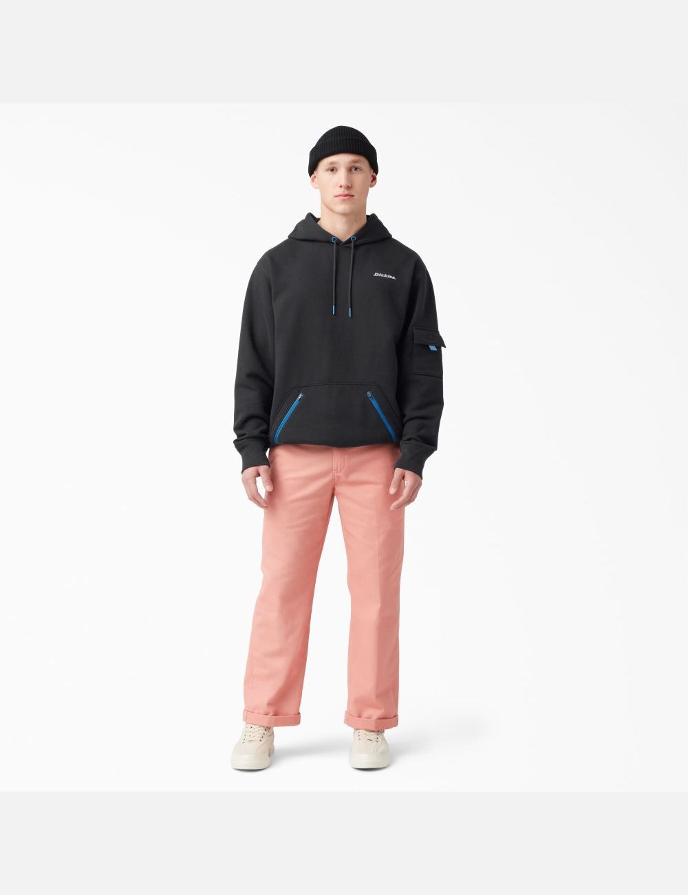 Sweat À Capuche Dickies Fleece Cargo Noir | 507RGFDTE