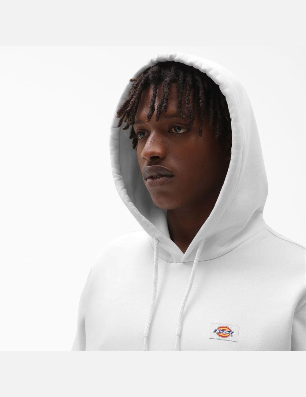 Sweat À Capuche Dickies Fleece Embroidered Chest Logo Blanche | 478PRAQED