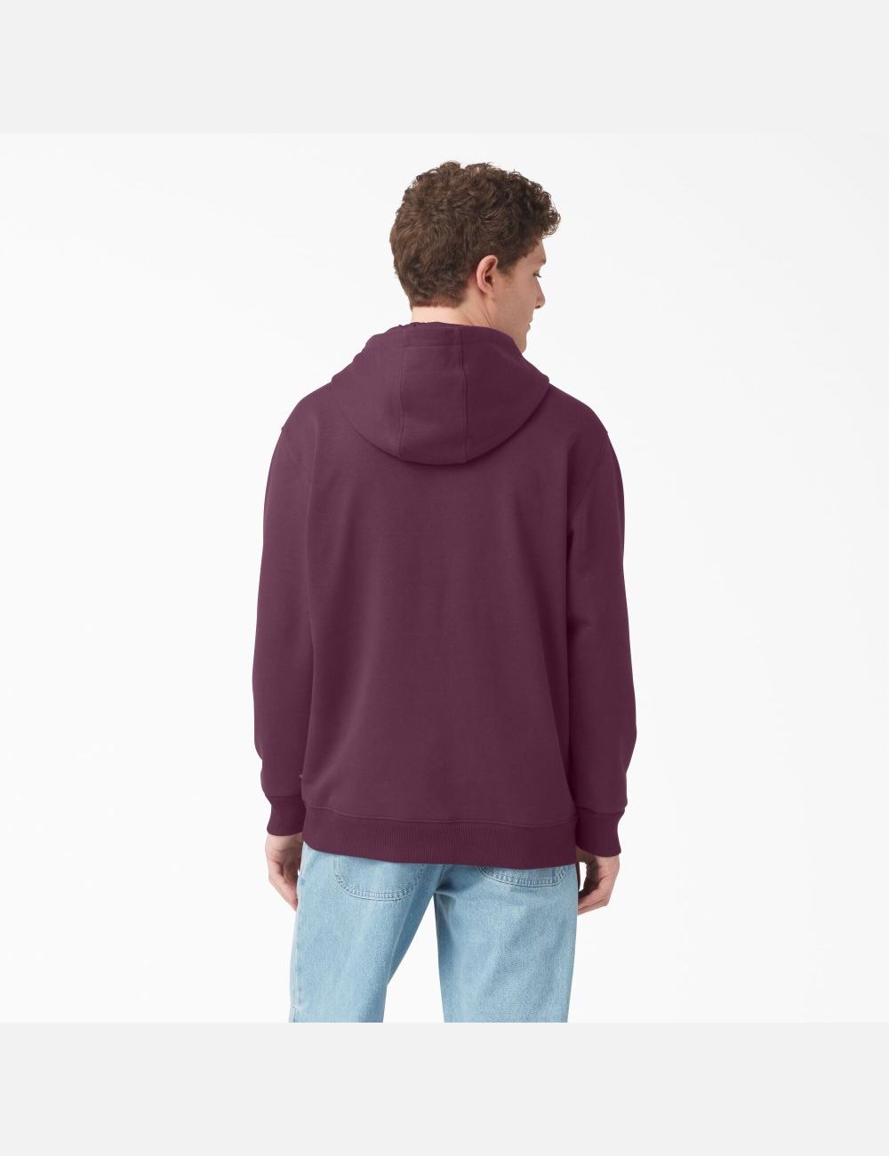 Sweat À Capuche Dickies Fleece Embroidered Chest Logo Violette Bordeaux | 541JZKBNA