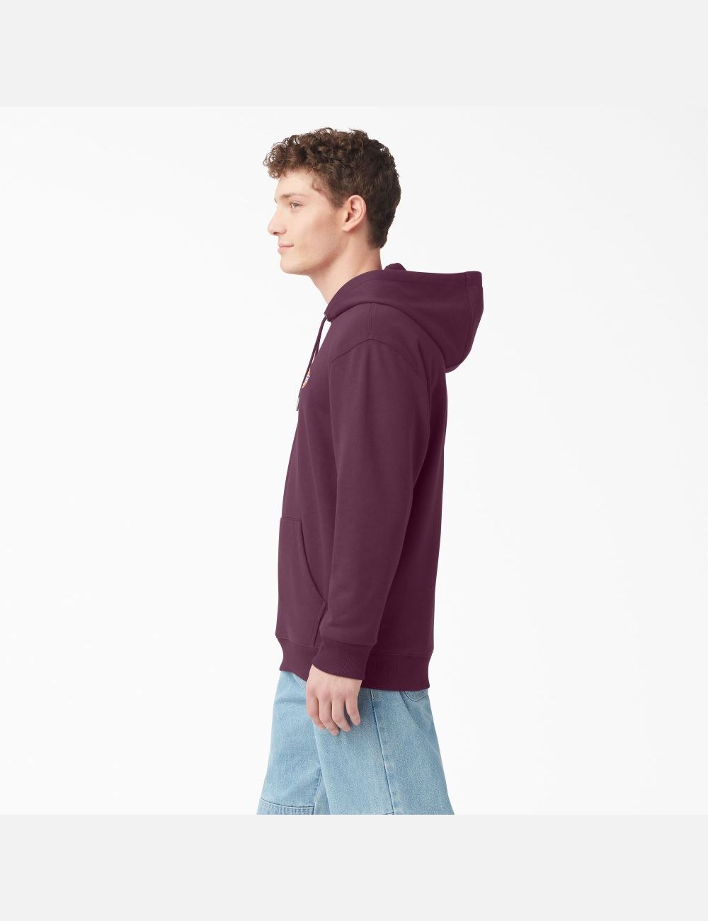 Sweat À Capuche Dickies Fleece Embroidered Chest Logo Violette Bordeaux | 541JZKBNA