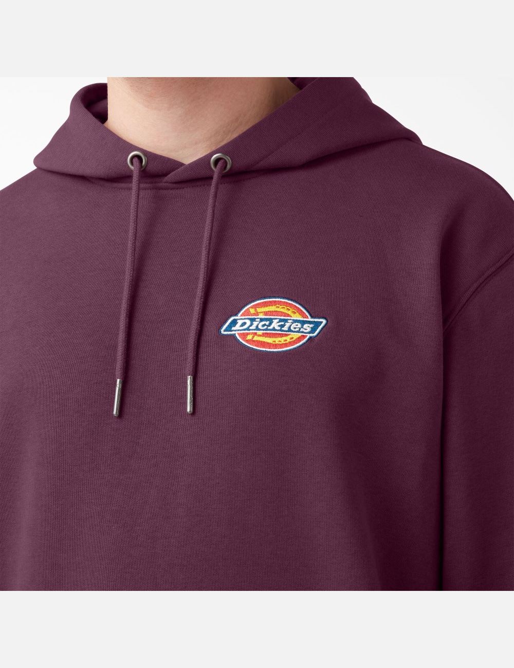 Sweat À Capuche Dickies Fleece Embroidered Chest Logo Violette Bordeaux | 541JZKBNA