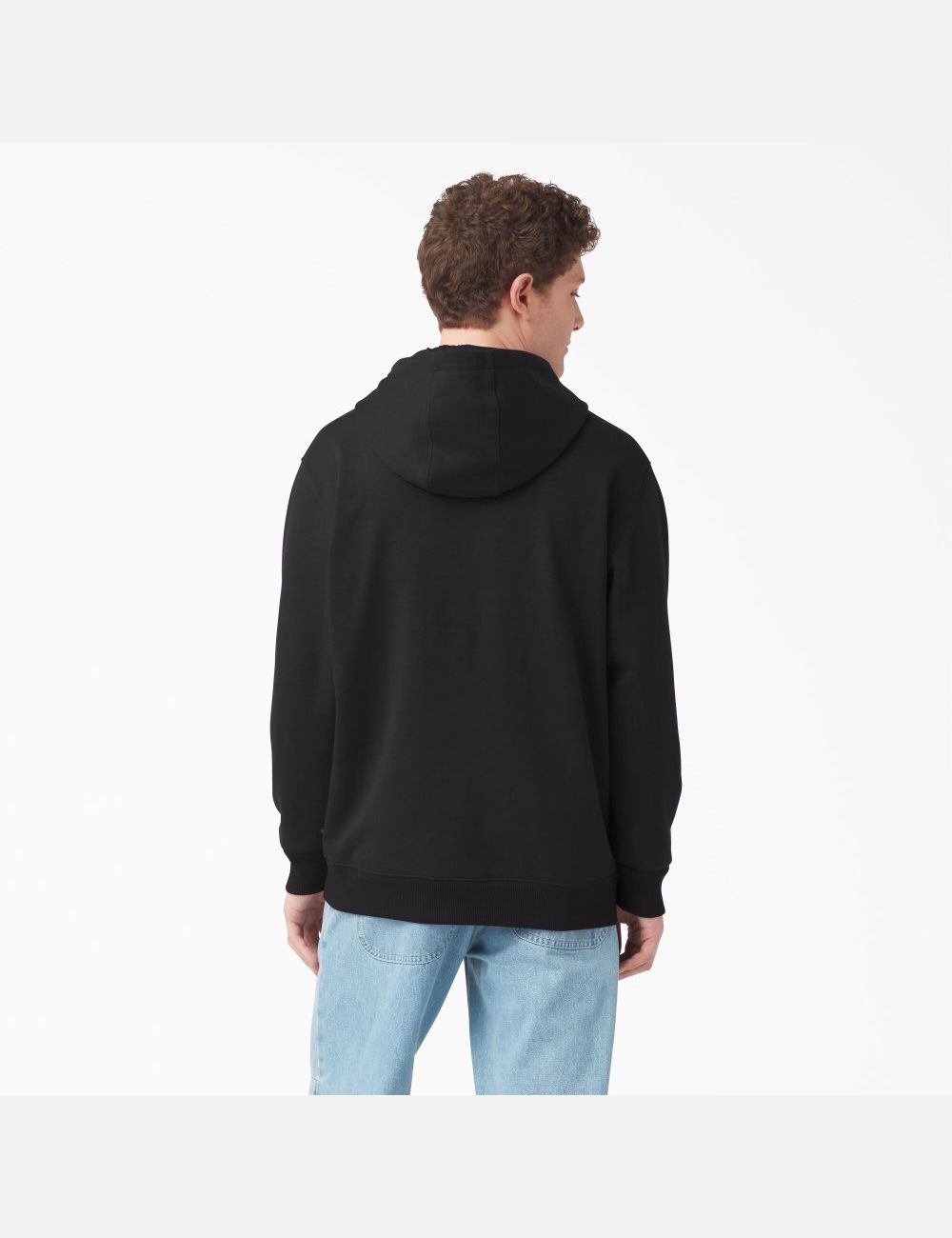 Sweat À Capuche Dickies Fleece Embroidered Chest Logo Noir | 594XPEKGD