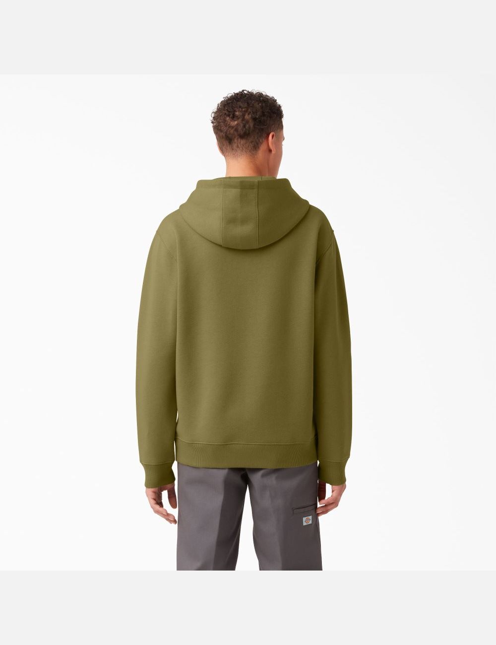 Sweat À Capuche Dickies Fleece Embroidered Chest Logo Vert | 764XQUWZJ