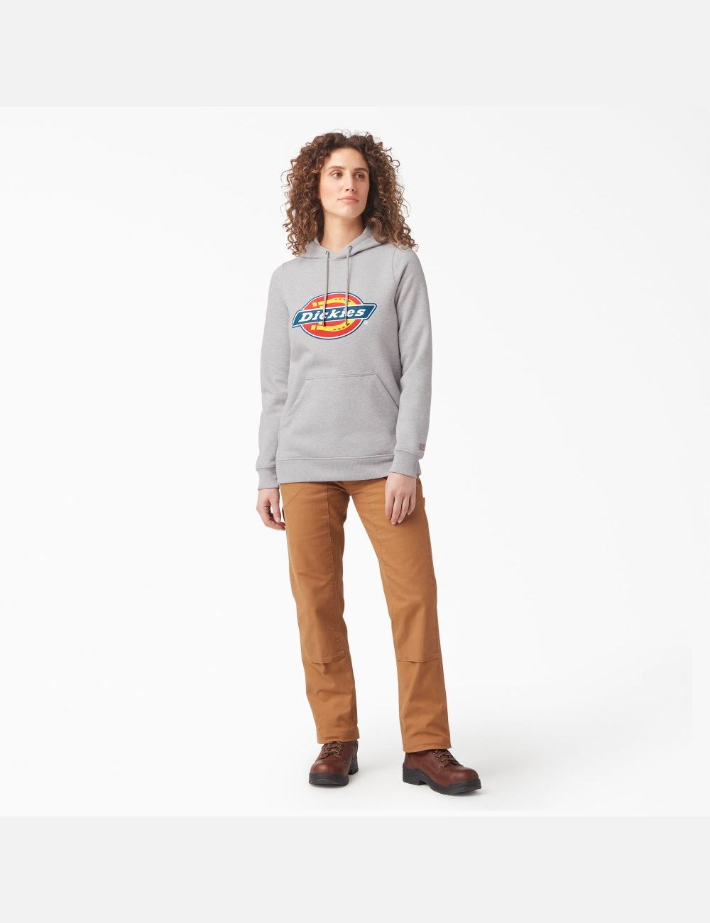 Sweat À Capuche Dickies Heavyweight Logo Grise | 067TDKHRI