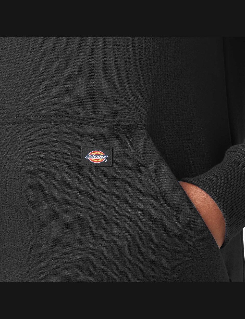 Sweat À Capuche Dickies Heavyweight Logo Sleeve Noir | 183SCXRON