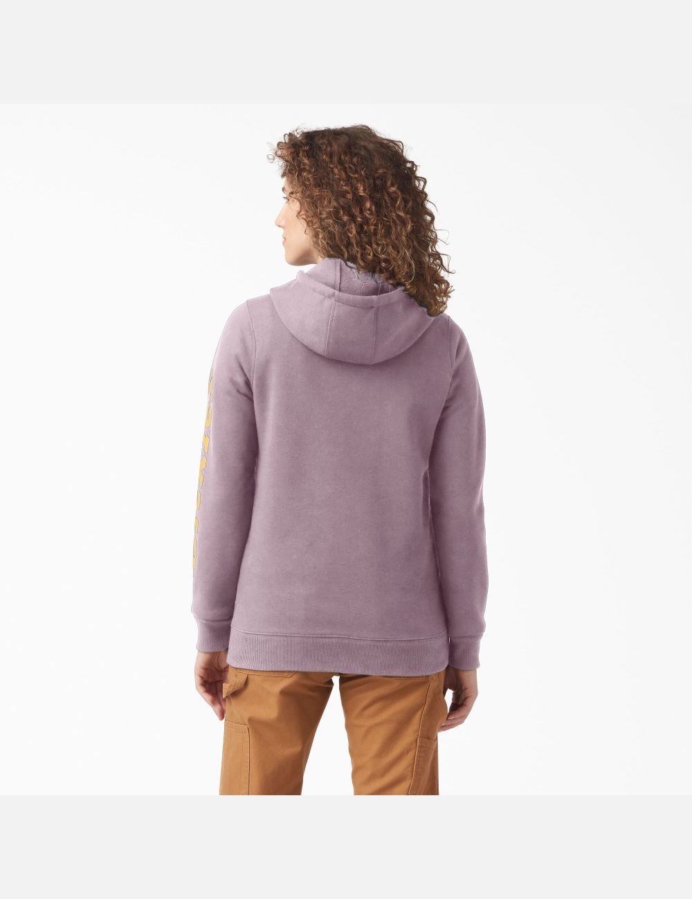 Sweat À Capuche Dickies Heavyweight Logo Sleeve Violette | 381VRWMZN