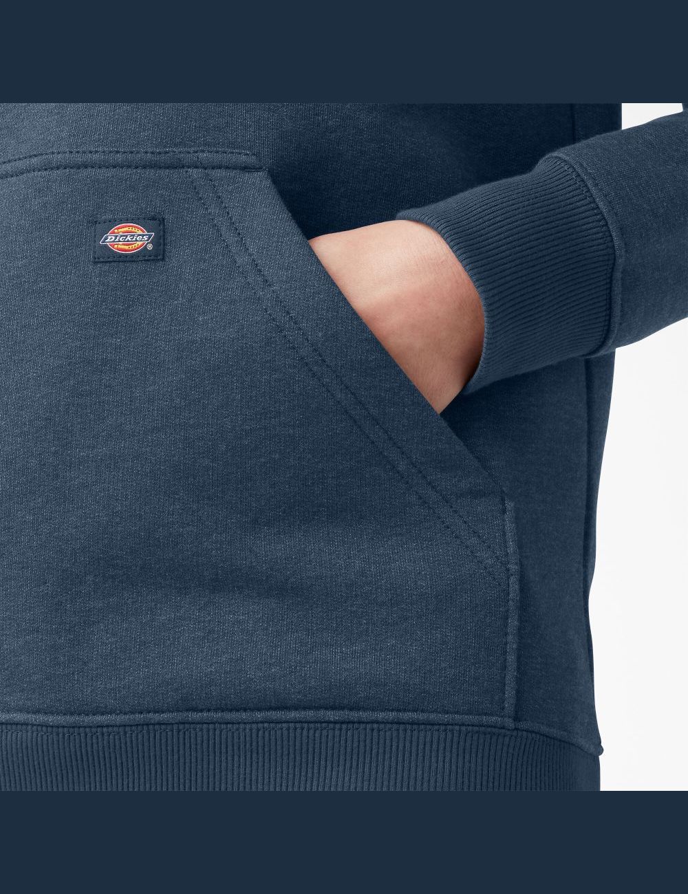 Sweat À Capuche Dickies Heavyweight Logo Sleeve Bleu Marine | 761PDGVTJ