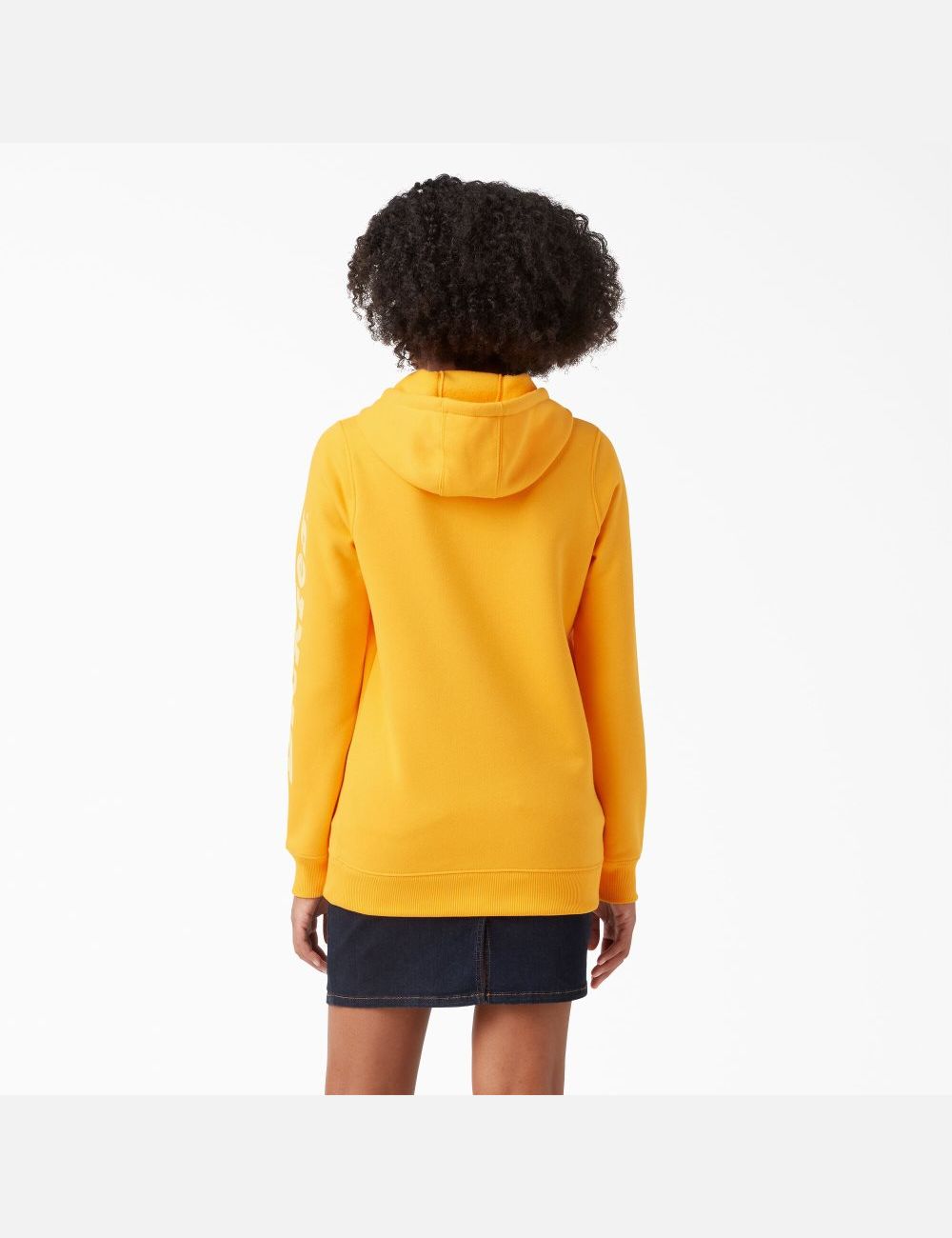 Sweat À Capuche Dickies Heavyweight Logo Sleeve Jaune | 875DSMUGT