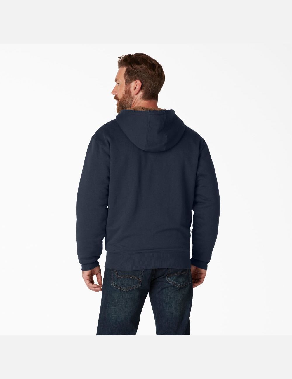 Sweat À Capuche Dickies High Pile Fleece Doublée Full Zip Bleu Marine | 796JNDTEX