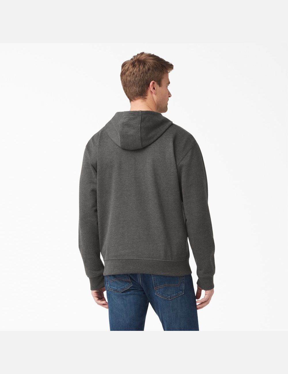 Sweat À Capuche Dickies Midweight Fleece Grise Foncé | 208BRFXQK