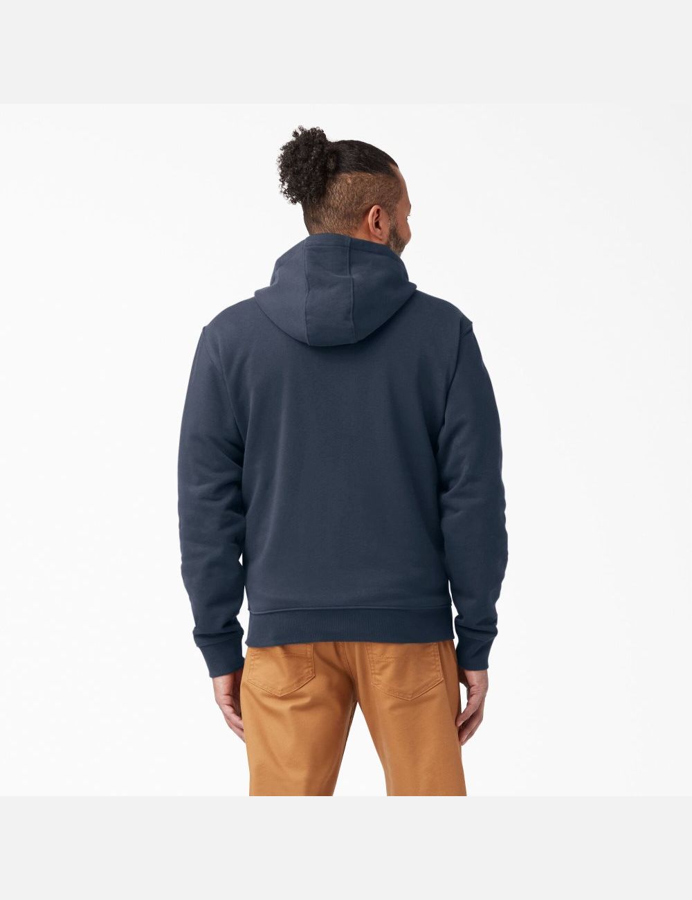 Sweat À Capuche Dickies Midweight Fleece Zip Bleu Marine | 974FNLCMH