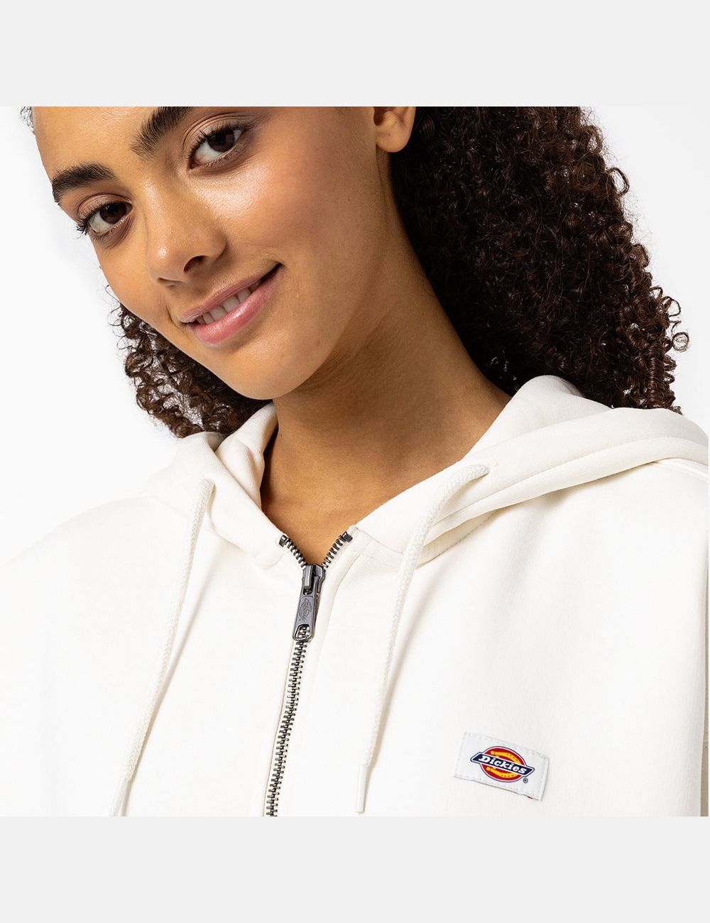 Sweat À Capuche Dickies Oakport Zip Blanche | 045JKVIRH