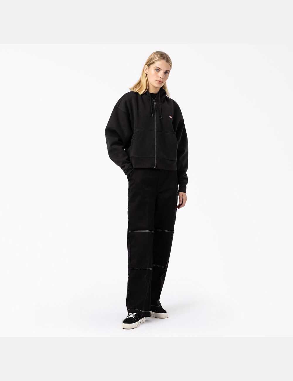 Sweat À Capuche Dickies Oakport Zip Noir | 475SBFTQN