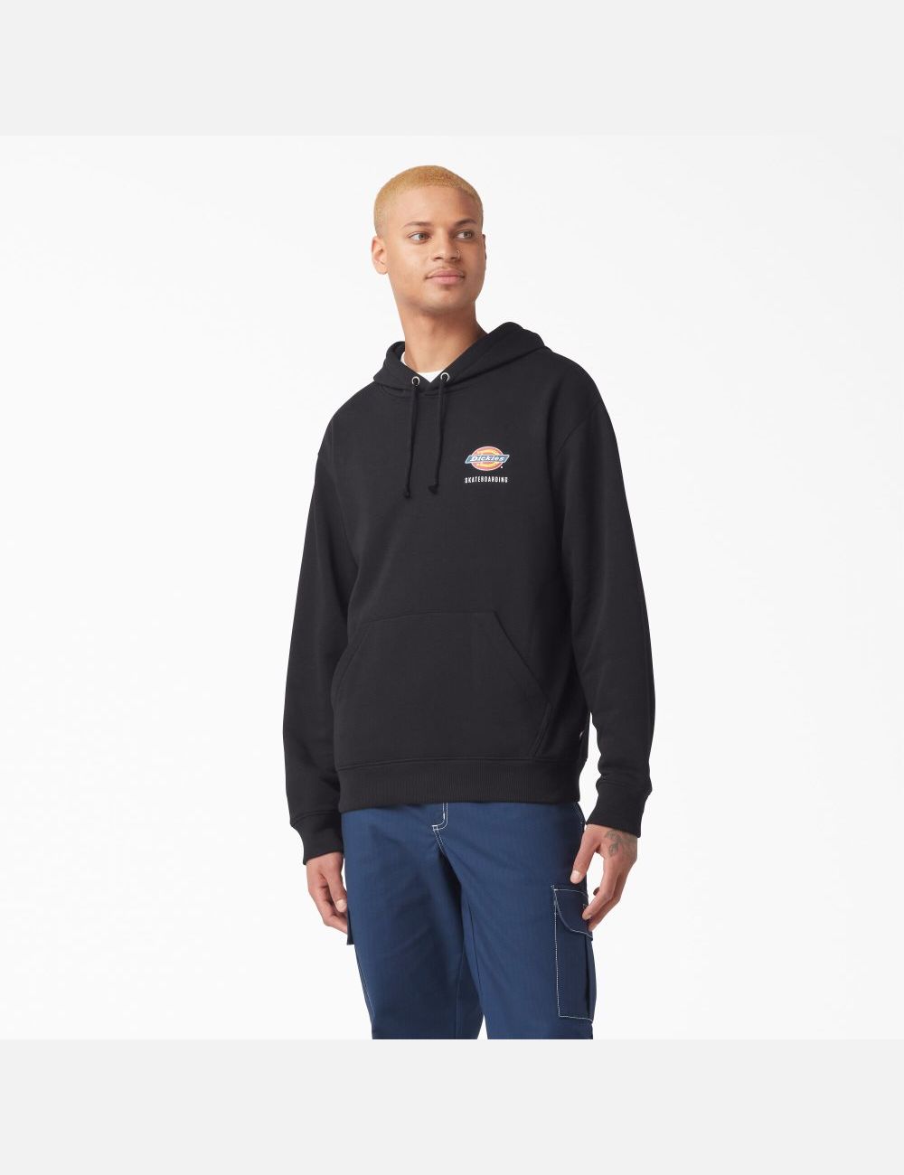 Sweat À Capuche Dickies Skateboarding Chest Logo Noir | 306GYFWLX