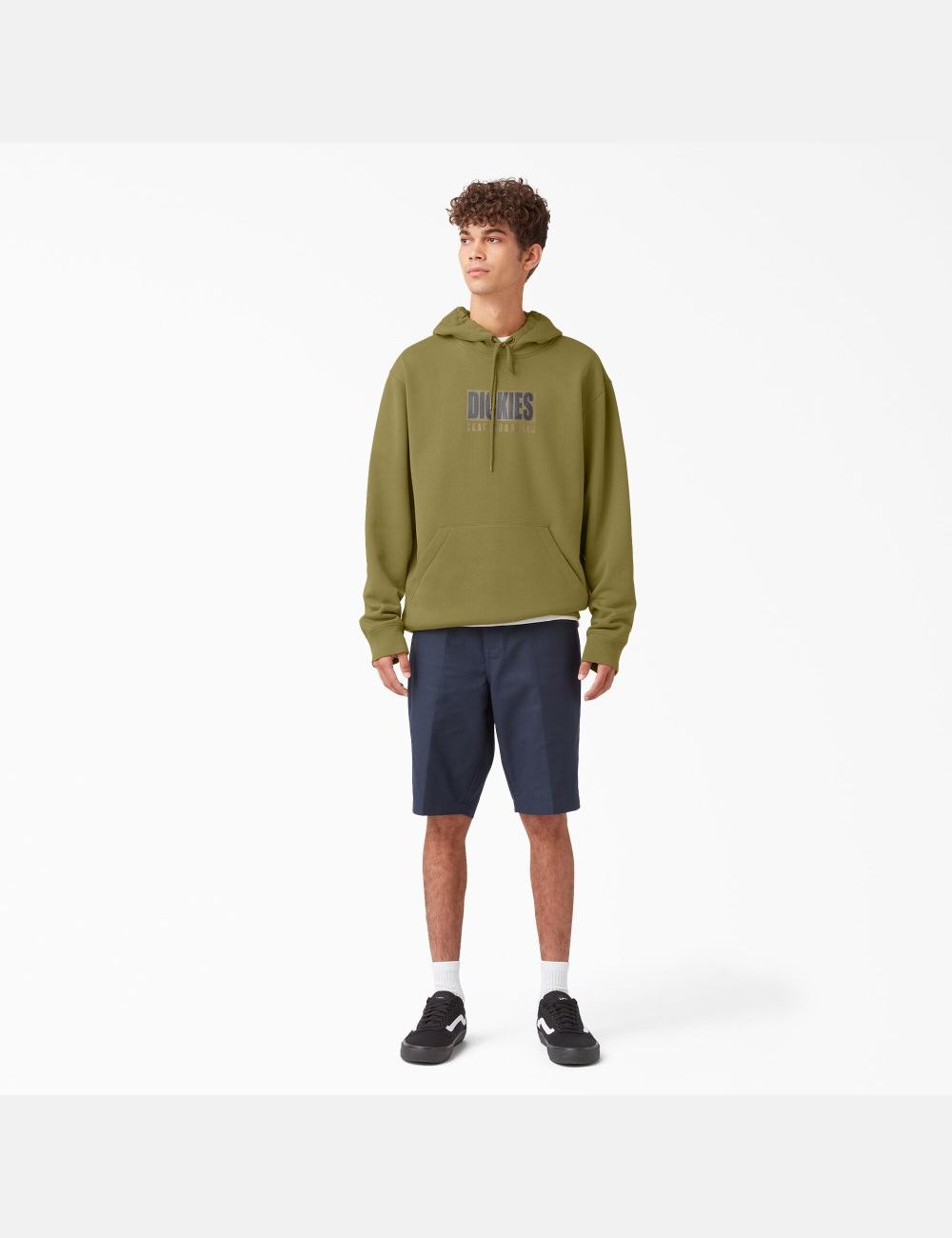 Sweat À Capuche Dickies Skateboarding Relief Fleece Vert | 379MLSFNH