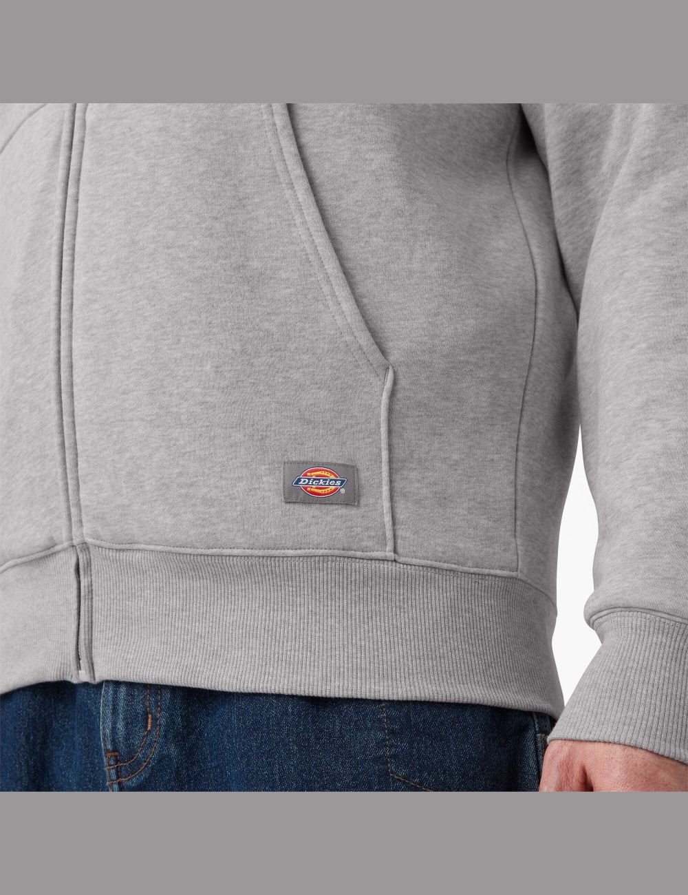 Sweat À Capuche Dickies Thermal Doublée Full-Zip Fleece with DWR Grise | 698YTLXMA