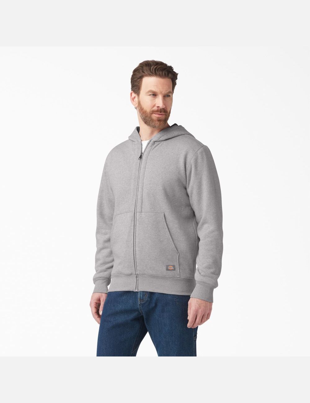 Sweat À Capuche Dickies Thermal Doublée Full-Zip Fleece with DWR Grise | 698YTLXMA