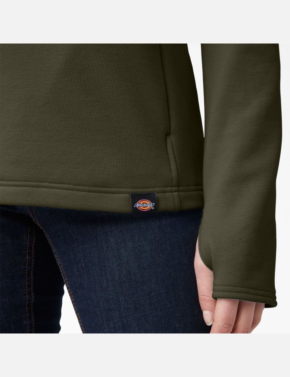 Sweatshirt Dickies DuraTech Maverick Half-Snap Fleece Vert | 164LFWIJB