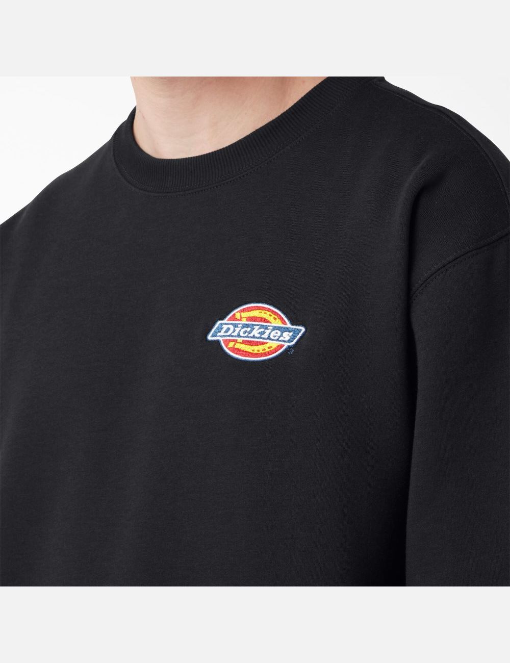 Sweatshirt Dickies Fleece Embroidered Chest Logo Noir | 318KNGASZ