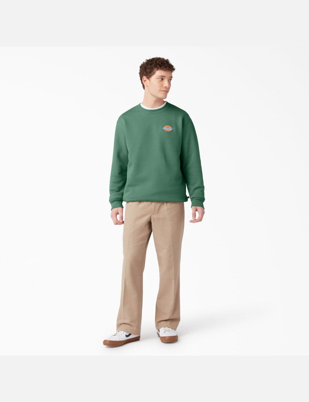 Sweatshirt Dickies Fleece Embroidered Chest Logo Vert Foncé | 319LATKWY