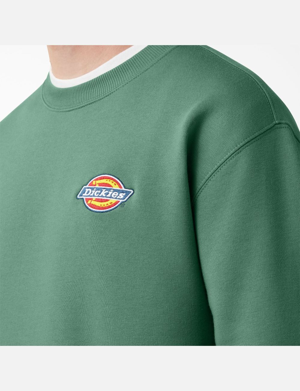 Sweatshirt Dickies Fleece Embroidered Chest Logo Vert Foncé | 319LATKWY