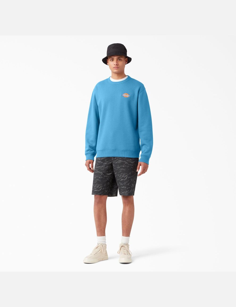 Sweatshirt Dickies Fleece Embroidered Chest Logo Bleu Foncé | 746XUQPFD