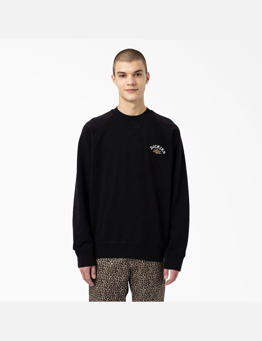 Sweatshirt Dickies Fort Lewis Embroidered Noir | 092JUKIVF