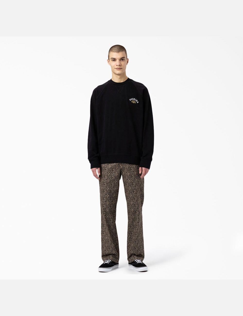 Sweatshirt Dickies Fort Lewis Embroidered Noir | 092JUKIVF