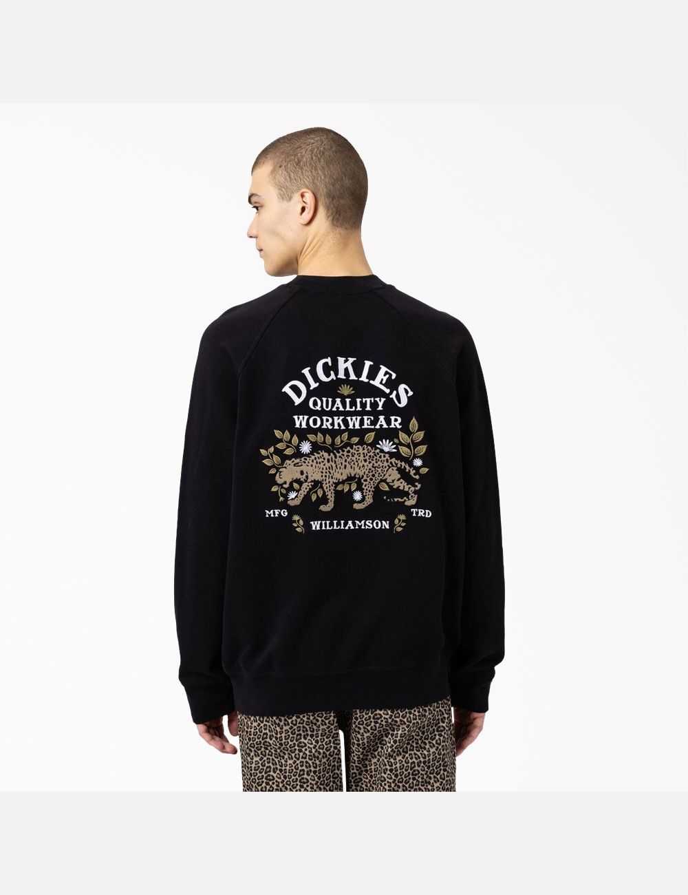 Sweatshirt Dickies Fort Lewis Embroidered Noir | 092JUKIVF