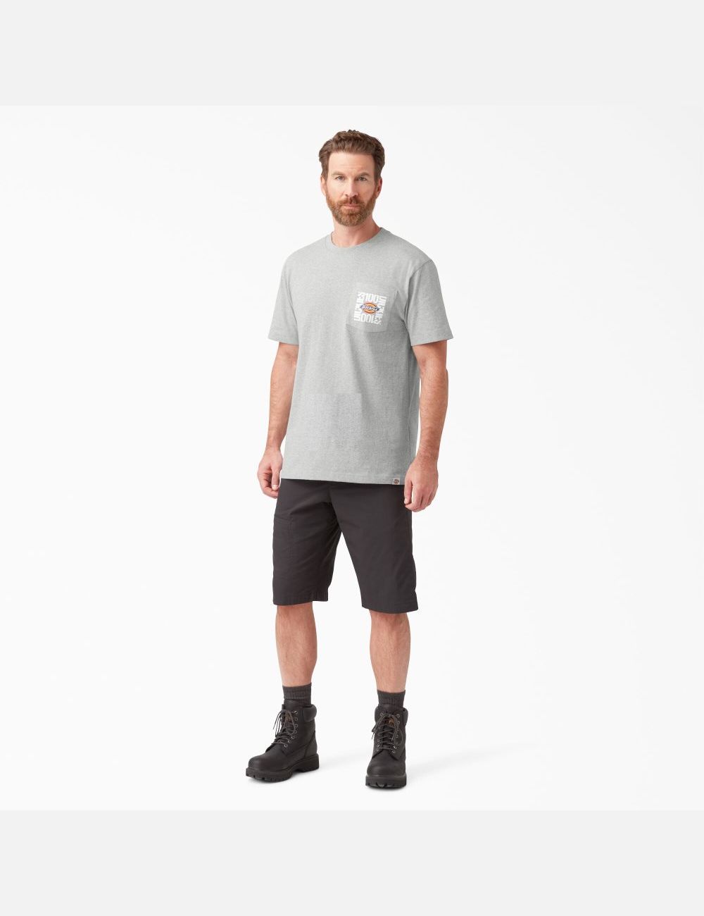 T Shirts Dickies 100 Year Anniversary Grise | 687VWXBZE