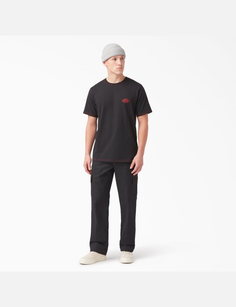 T Shirts Dickies Back Logo Graphique Noir Rouge | 068HDCNEI