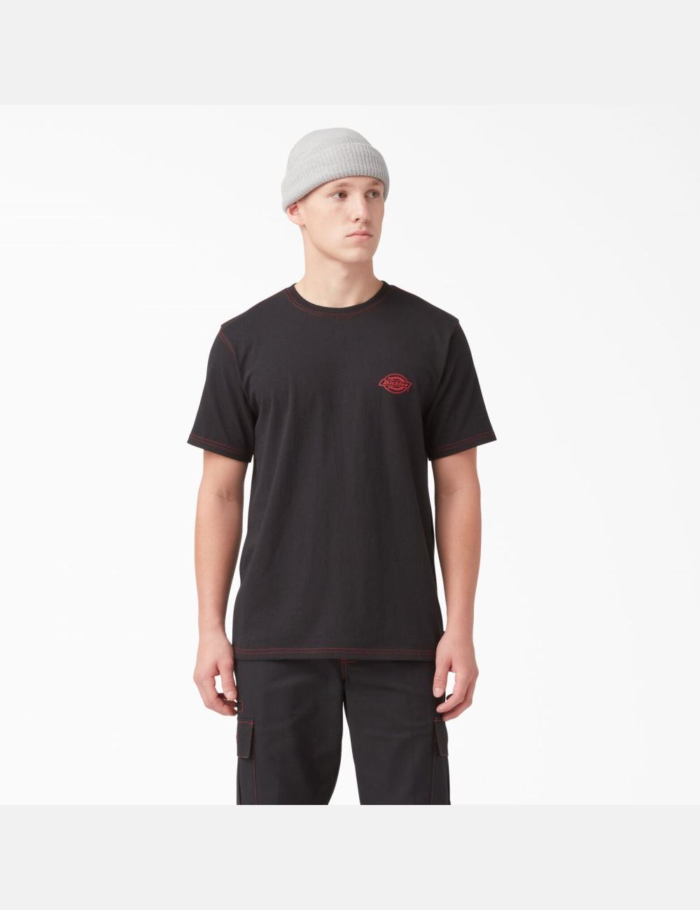 T Shirts Dickies Back Logo Graphique Noir Rouge | 068HDCNEI