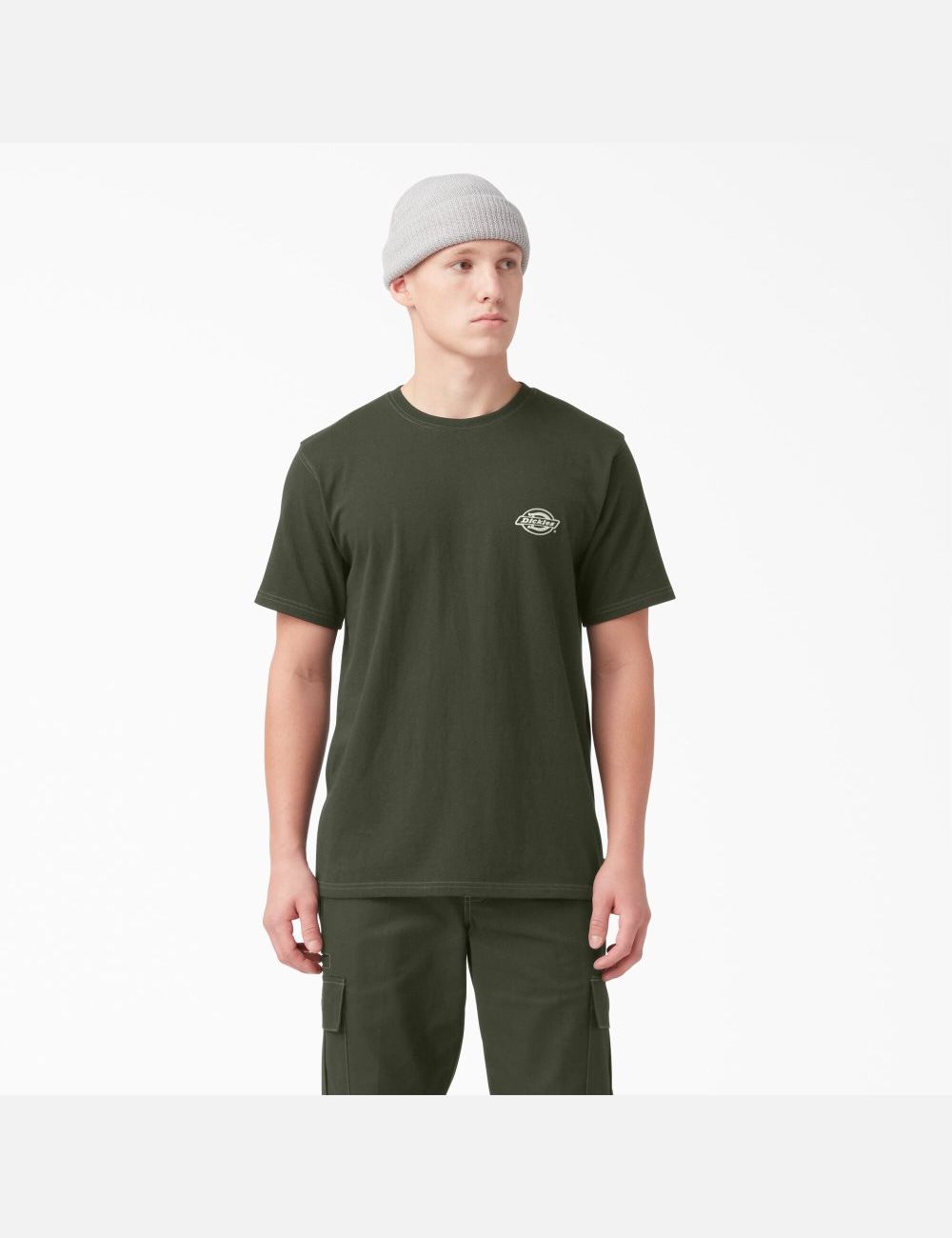 T Shirts Dickies Back Logo Graphique Vert Olive Vert | 053RXCZYU