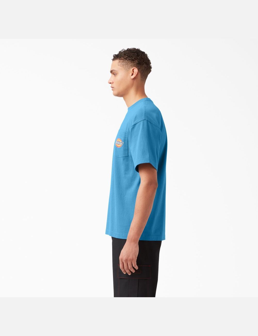 T Shirts Dickies Chest Logo Pocket Bleu Foncé | 912CTUIMZ