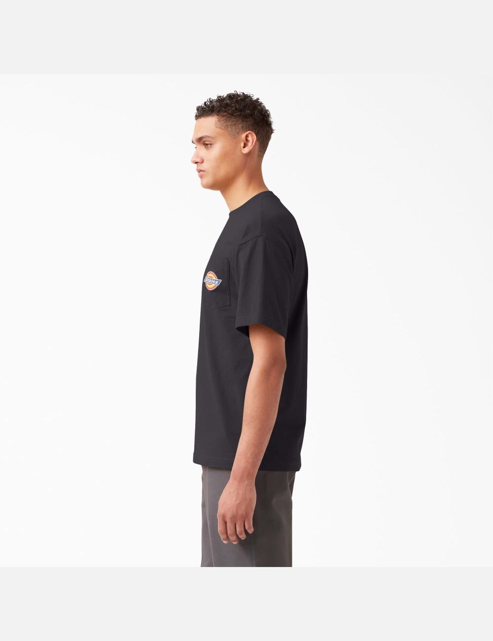 T Shirts Dickies Chest Logo Pocket Noir | 853NMDBZA