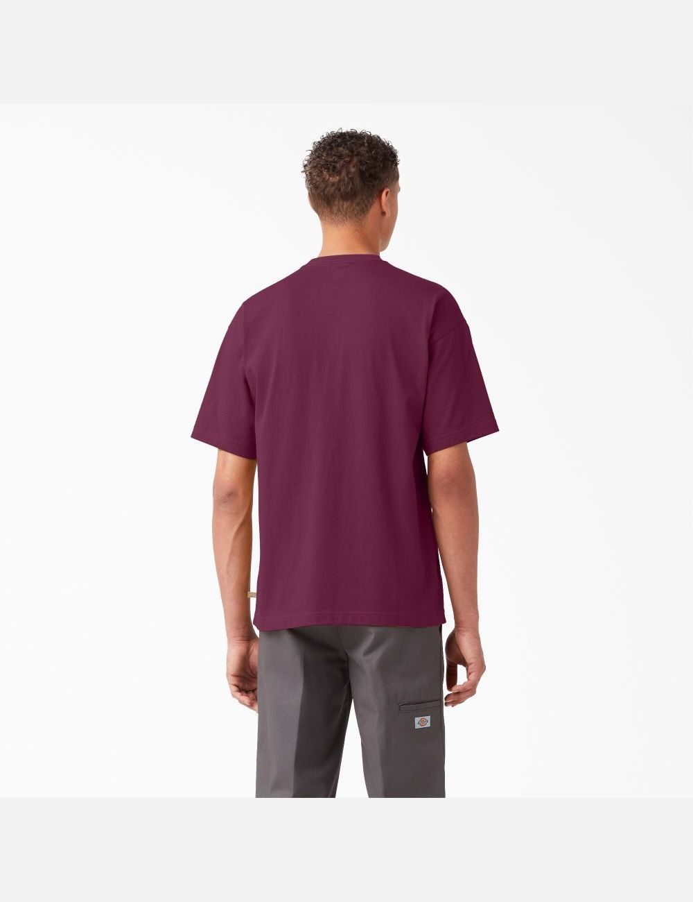 T Shirts Dickies Chest Logo Pocket Violette Bordeaux | 712NEVXZT