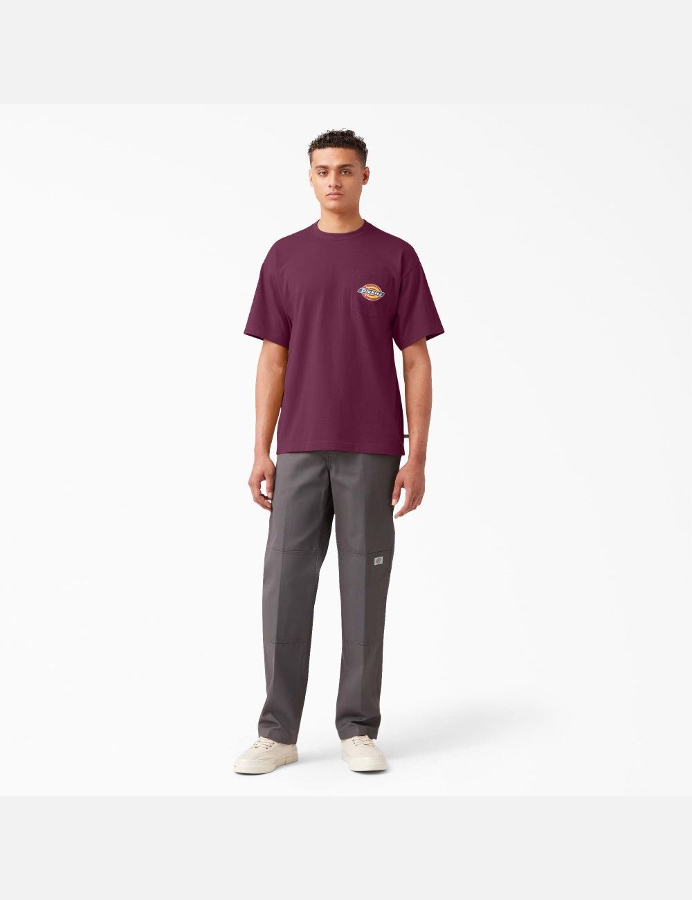 T Shirts Dickies Chest Logo Pocket Violette Bordeaux | 712NEVXZT