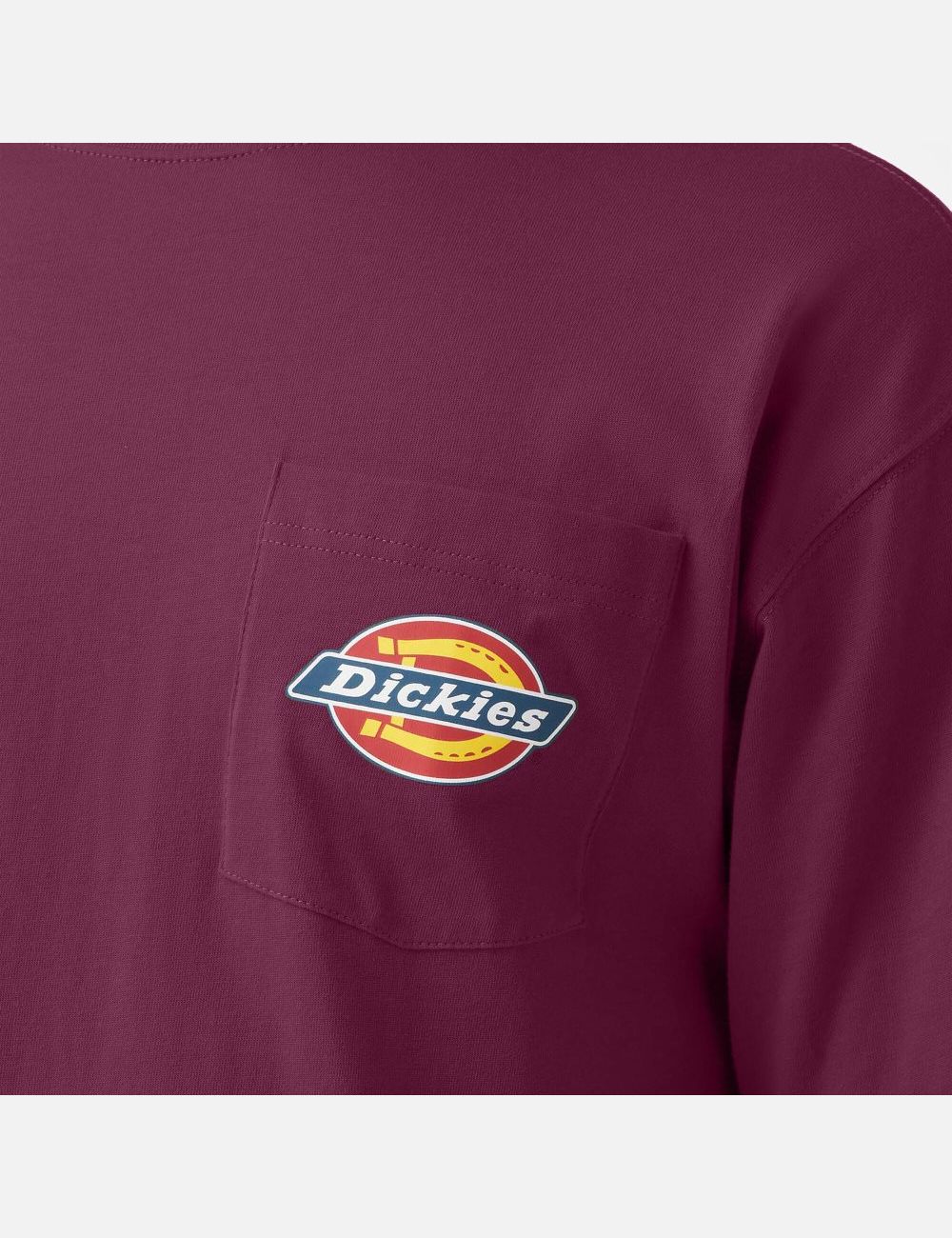 T Shirts Dickies Chest Logo Pocket Violette Bordeaux | 712NEVXZT