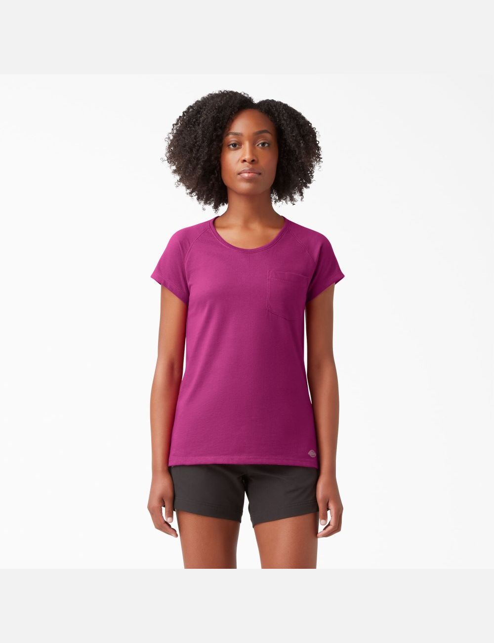 T Shirts Dickies Cooling Corta Sleeve Fushia | 128XODHEP