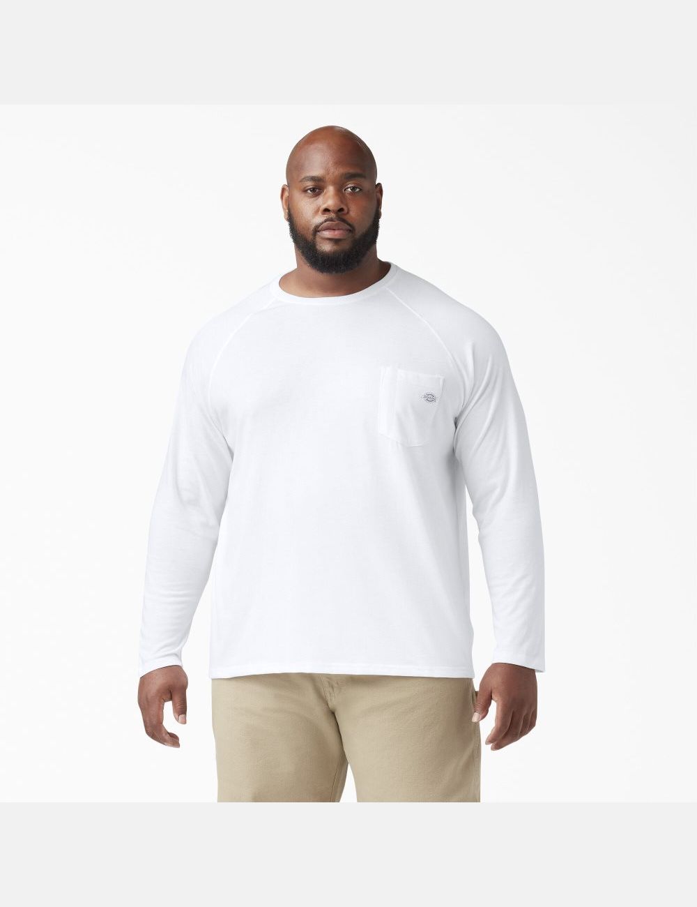 T Shirts Dickies Cooling Long Sleeve Blanche | 418HCZQYU