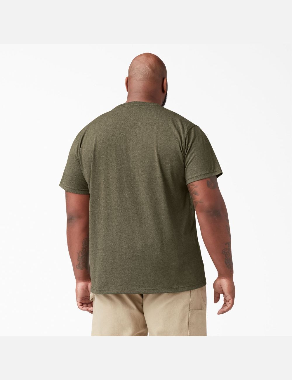 T Shirts Dickies Corta Sleeve Heavyweight Heathered Vert | 092FRJOSI