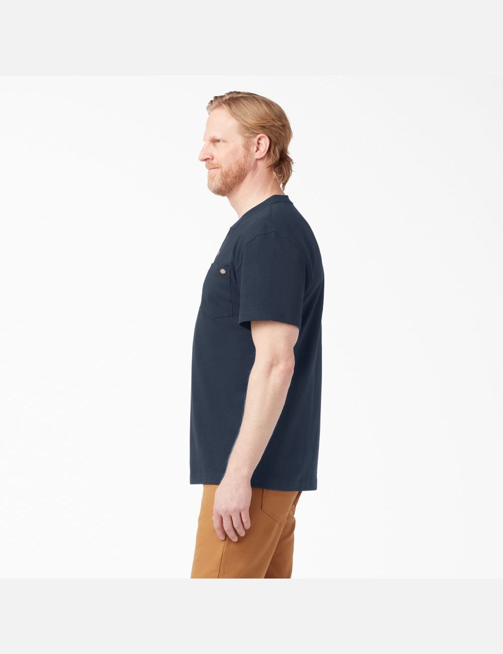 T Shirts Dickies Corta Sleeve Heavyweight Henley Bleu Marine | 129ZKGVID