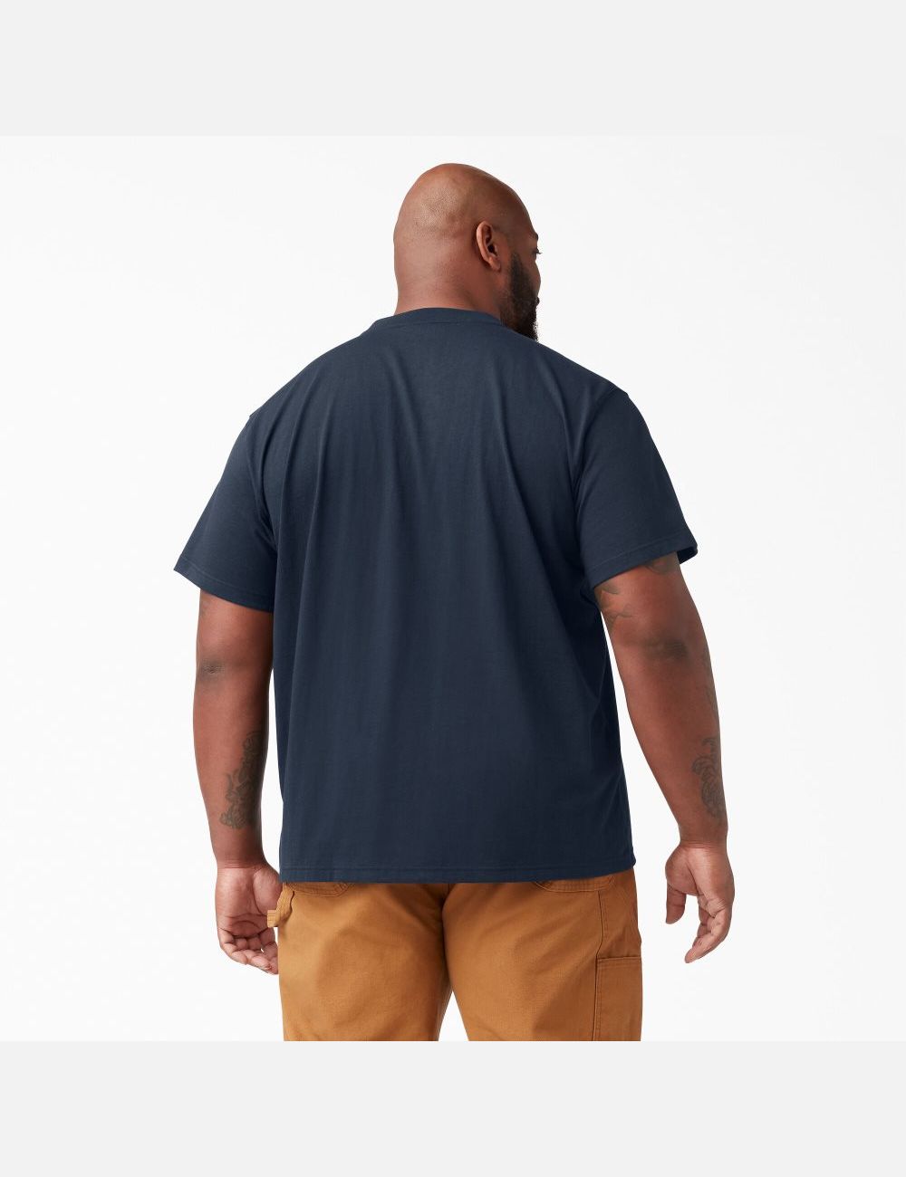 T Shirts Dickies Corta Sleeve Heavyweight Henley Bleu Marine | 129ZKGVID