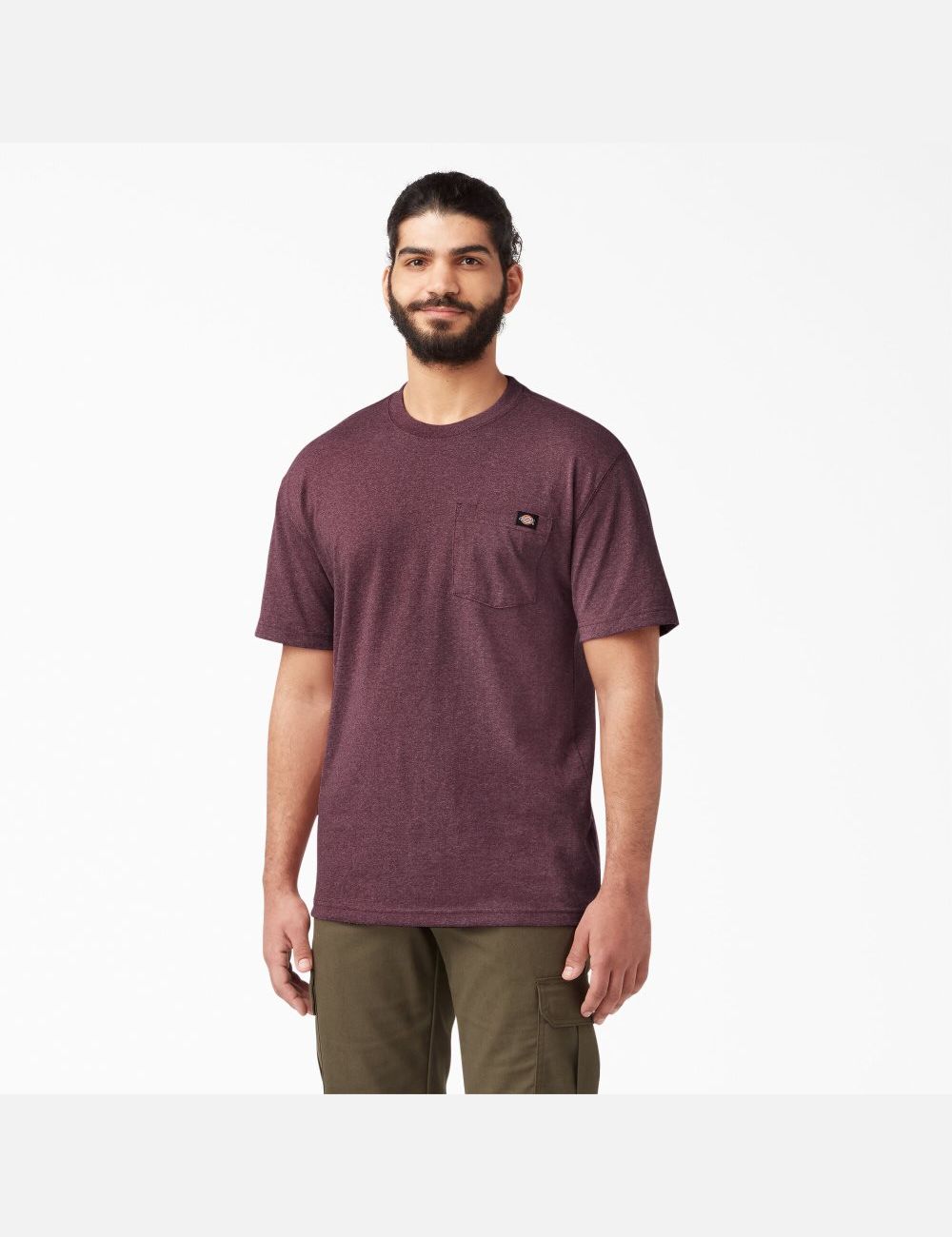 T Shirts Dickies Corta Sleeve Heavyweight Heathered Bordeaux | 179XHRWIF