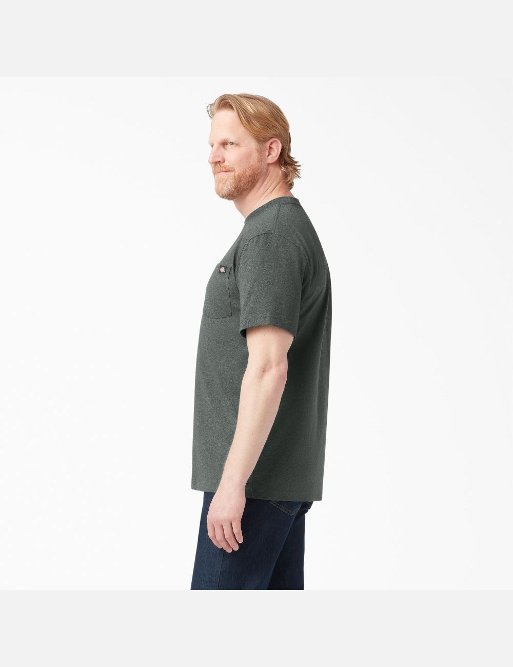 T Shirts Dickies Corta Sleeve Heavyweight Heathered Vert | 264WKLEXP