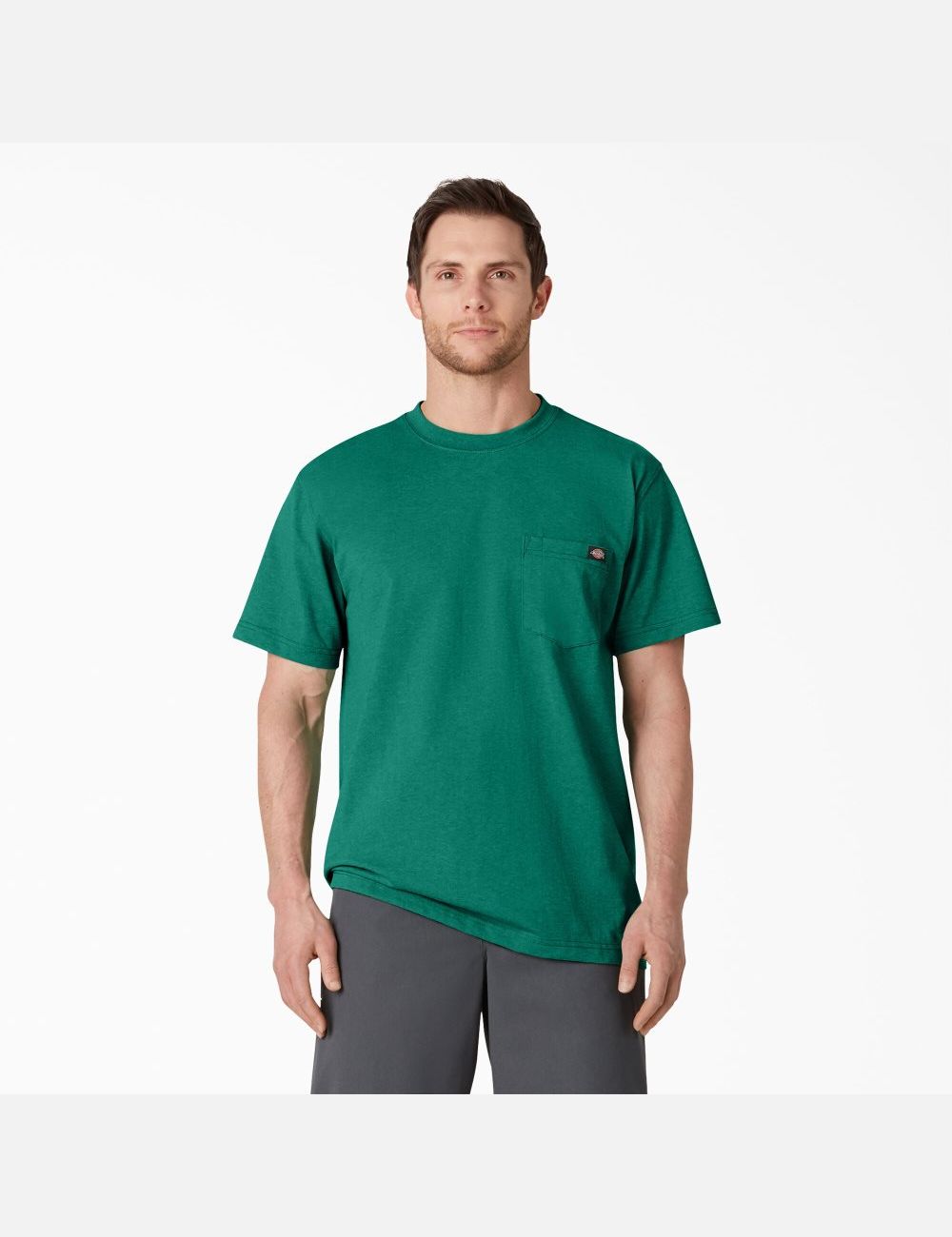 T Shirts Dickies Corta Sleeve Heavyweight Heathered Vert | 358LNJECQ